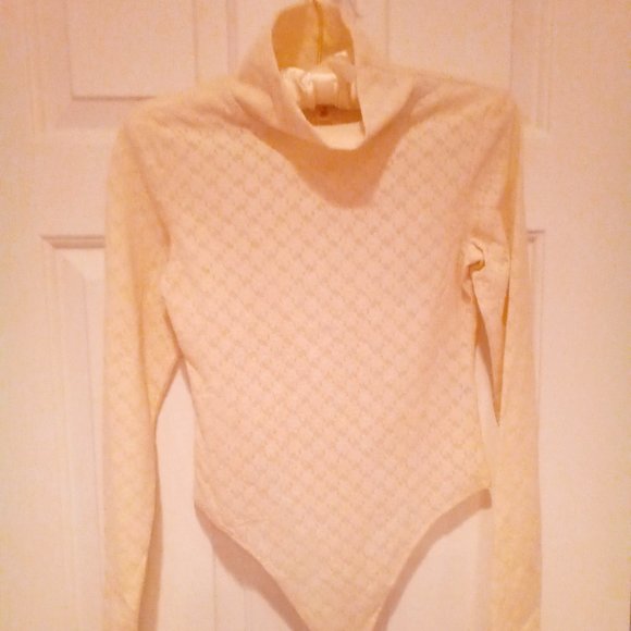 Open edit Tops - Cream lace bodysuit